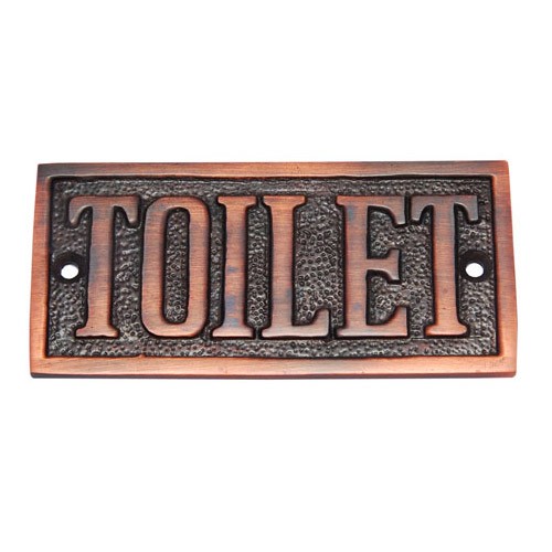 Rectangular Toilet Brass Door Sign 